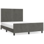 Estructura cama con cabecero terciopelo gris oscuro 140x190 cm de vidaXL, Camas y somieres - Ref: Foro24-3125691, Precio: 194...