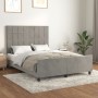 Estructura de cama con cabecero terciopelo gris claro 140x190cm de vidaXL, Camas y somieres - Ref: Foro24-3125751, Precio: 20...