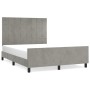 Estructura de cama con cabecero terciopelo gris claro 140x190cm de vidaXL, Camas y somieres - Ref: Foro24-3125751, Precio: 20...