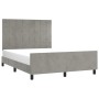 Estructura de cama con cabecero terciopelo gris claro 140x190cm de vidaXL, Camas y somieres - Ref: Foro24-3125751, Precio: 20...