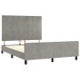 Estructura de cama con cabecero terciopelo gris claro 140x190cm de vidaXL, Camas y somieres - Ref: Foro24-3125751, Precio: 20...