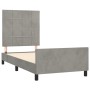 Estructura de cama con cabecero terciopelo gris claro 100x200cm de vidaXL, Camas y somieres - Ref: Foro24-3125739, Precio: 13...