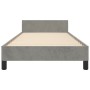 Estructura de cama con cabecero terciopelo gris claro 100x200cm de vidaXL, Camas y somieres - Ref: Foro24-3125739, Precio: 13...