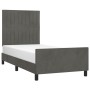 Estructura cama con cabecero terciopelo gris oscuro 100x200 cm de vidaXL, Camas y somieres - Ref: Foro24-3125862, Precio: 137...