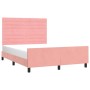Estructura de cama con cabecero de terciopelo rosa 140x190 cm de vidaXL, Camas y somieres - Ref: Foro24-3125817, Precio: 206,...