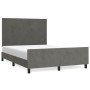 Estructura cama con cabecero terciopelo gris oscuro 140x190 cm de vidaXL, Camas y somieres - Ref: Foro24-3125630, Precio: 216...