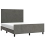 Estructura cama con cabecero terciopelo gris oscuro 140x190 cm de vidaXL, Camas y somieres - Ref: Foro24-3125630, Precio: 216...