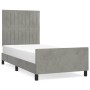 Estructura de cama con cabecero terciopelo gris claro 90x200 cm de vidaXL, Camas y somieres - Ref: Foro24-3125855, Precio: 14...