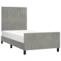 Estructura de cama con cabecero terciopelo gris claro 90x200 cm de vidaXL, Camas y somieres - Ref: Foro24-3125855, Precio: 14...