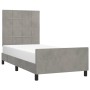 Estructura de cama con cabecero terciopelo gris claro 90x190 cm de vidaXL, Camas y somieres - Ref: Foro24-3125727, Precio: 14...