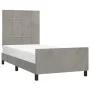 Light gray velvet bed frame with headboard 90x190 cm by vidaXL, Beds and slatted bases - Ref: Foro24-3125727, Price: 153,16 €...