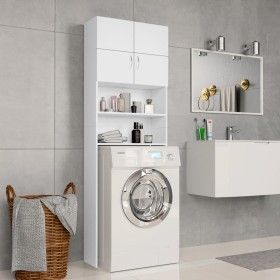 Armario de lavadora madera contrachapada blanco 64x25,5x190 cm de vidaXL, Accesorios para lavadoras y secadoras - Ref: Foro24...