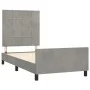 Light gray velvet bed frame with headboard 90x190 cm by vidaXL, Beds and slatted bases - Ref: Foro24-3125727, Price: 153,16 €...