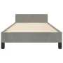 Light gray velvet bed frame with headboard 90x190 cm by vidaXL, Beds and slatted bases - Ref: Foro24-3125727, Price: 153,16 €...