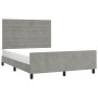 Estructura de cama con cabecero terciopelo gris claro 140x190cm de vidaXL, Camas y somieres - Ref: Foro24-3125818, Precio: 20...