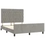 Bed frame with light gray velvet headboard 140x190cm by vidaXL, Beds and slatted bases - Ref: Foro24-3125934, Price: 227,43 €...