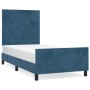 Estructura cama con cabecero terciopelo azul oscuro 90x190 cm de vidaXL, Camas y somieres - Ref: Foro24-3125609, Precio: 144,...