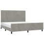 Estructura de cama con cabecero terciopelo gris claro 160x200cm de vidaXL, Camas y somieres - Ref: Foro24-3125641, Precio: 20...
