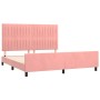 Estructura de cama con cabecero de terciopelo rosa 160x200 cm de vidaXL, Camas y somieres - Ref: Foro24-3125890, Precio: 216,...