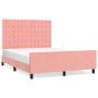 Estructura de cama con cabecero de terciopelo rosa 140x200 cm de vidaXL, Camas y somieres - Ref: Foro24-3126006, Precio: 247,...