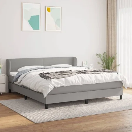 Cama box spring con colchón tela gris claro 180x200 cm de vidaXL, Camas y somieres - Ref: Foro24-3126101, Precio: 540,63 €, D...