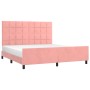 Estructura de cama con cabecero de terciopelo rosa 180x200 cm de vidaXL, Camas y somieres - Ref: Foro24-3125774, Precio: 210,...