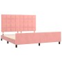 Estructura de cama con cabecero de terciopelo rosa 180x200 cm de vidaXL, Camas y somieres - Ref: Foro24-3125774, Precio: 210,...