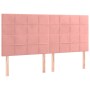 Estructura de cama con cabecero de terciopelo rosa 180x200 cm de vidaXL, Camas y somieres - Ref: Foro24-3125774, Precio: 210,...