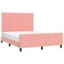 Estructura de cama con cabecero de terciopelo rosa 140x190 cm de vidaXL, Camas y somieres - Ref: Foro24-3126000, Precio: 230,...
