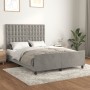 Estructura de cama con cabecero terciopelo gris claro 140x190cm de vidaXL, Camas y somieres - Ref: Foro24-3126001, Precio: 24...