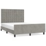 Estructura de cama con cabecero terciopelo gris claro 140x190cm de vidaXL, Camas y somieres - Ref: Foro24-3126001, Precio: 24...