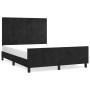 Estructura de cama con cabecero de terciopelo negro 140x200 cm de vidaXL, Camas y somieres - Ref: Foro24-3125759, Precio: 208...