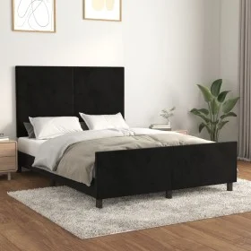 Bettrahmen mit schwarzem Samtkopfteil 140x190 cm von vidaXL, Betten und Lattenroste - Ref: Foro24-3125631, Preis: 221,36 €, R...