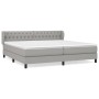 Cama box spring con colchón tela gris claro 200x200 cm de vidaXL, Camas y somieres - Ref: Foro24-3126509, Precio: 610,89 €, D...