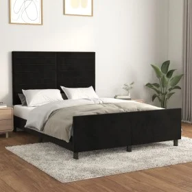 Bed frame with black velvet headboard 140x190 cm by vidaXL, Beds and slatted bases - Ref: Foro24-3125814, Price: 191,39 €, Di...