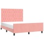 Estructura de cama con cabecero de terciopelo rosa 140x200 cm de vidaXL, Camas y somieres - Ref: Foro24-3125945, Precio: 294,...