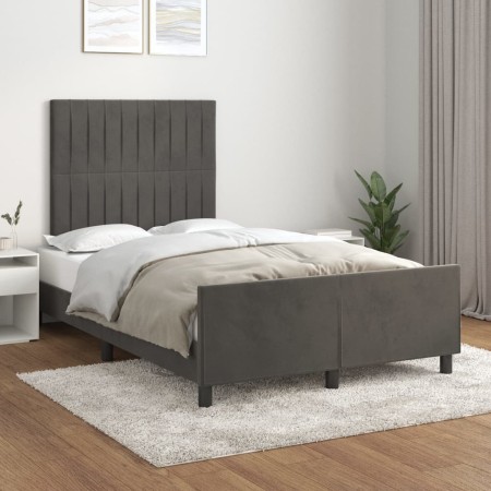 Estructura cama con cabecero terciopelo gris oscuro 120x200 cm de vidaXL, Camas y somieres - Ref: Foro24-3125868, Precio: 187...