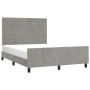 Estructura de cama con cabecero terciopelo gris claro 140x190cm de vidaXL, Camas y somieres - Ref: Foro24-3125812, Precio: 19...