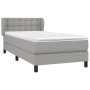 Cama box spring con colchón tela gris claro 100x200 cm de vidaXL, Camas y somieres - Ref: Foro24-3126541, Precio: 335,55 €, D...