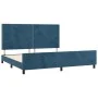 Dark blue velvet bed frame with headboard 200x200 cm by vidaXL, Beds and slatted bases - Ref: Foro24-3125718, Price: 219,75 €...
