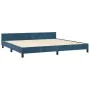 Dark blue velvet bed frame with headboard 200x200 cm by vidaXL, Beds and slatted bases - Ref: Foro24-3125718, Price: 219,75 €...