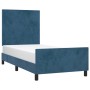 Estructura cama con cabecero terciopelo azul oscuro 90x200 cm de vidaXL, Camas y somieres - Ref: Foro24-3125615, Precio: 151,...