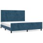 Estructura cama con cabecero terciopelo azul oscuro 160x200 cm de vidaXL, Camas y somieres - Ref: Foro24-3125645, Precio: 238...