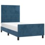 Estructura cama con cabecero terciopelo azul oscuro 90x200 cm de vidaXL, Camas y somieres - Ref: Foro24-3125737, Precio: 162,...