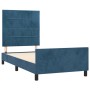 Estructura cama con cabecero terciopelo azul oscuro 90x200 cm de vidaXL, Camas y somieres - Ref: Foro24-3125737, Precio: 162,...