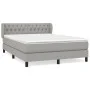 Cama box spring con colchón tela gris claro 140x200 cm de vidaXL, Camas y somieres - Ref: Foro24-3126485, Precio: 437,66 €, D...