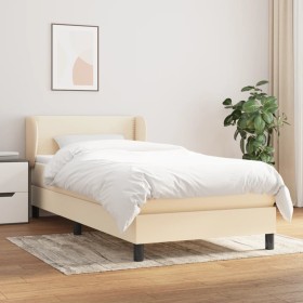Cama box spring con colchón tela color crema 100x200 cm de vidaXL, Camas y somieres - Ref: Foro24-3126146, Precio: 307,33 €, ...
