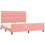 Estructura de cama con cabecero de terciopelo rosa 160x200 cm de vidaXL, Camas y somieres - Ref: Foro24-3125951, Precio: 241,...