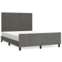 Estructura cama con cabecero terciopelo gris oscuro 140x200 cm de vidaXL, Camas y somieres - Ref: Foro24-3125636, Precio: 218...