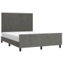 Estructura cama con cabecero terciopelo gris oscuro 140x200 cm de vidaXL, Camas y somieres - Ref: Foro24-3125636, Precio: 218...